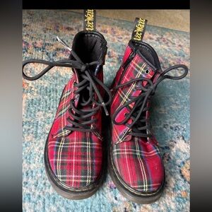 Dr. Martens Red Tartan Boots